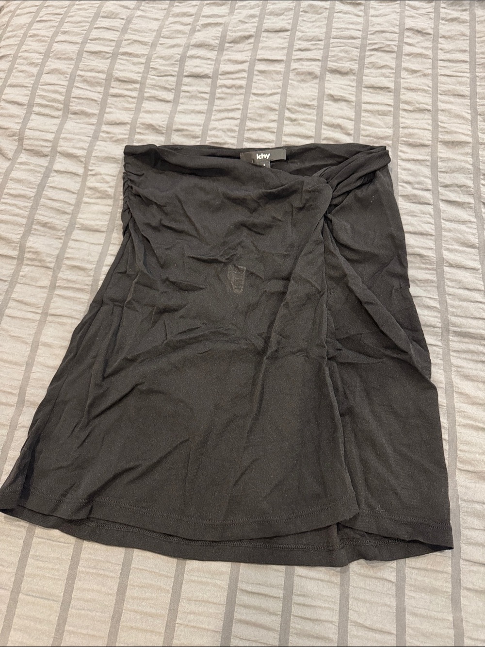 Khiry Black Twist-Front Swim Coverup Skirt